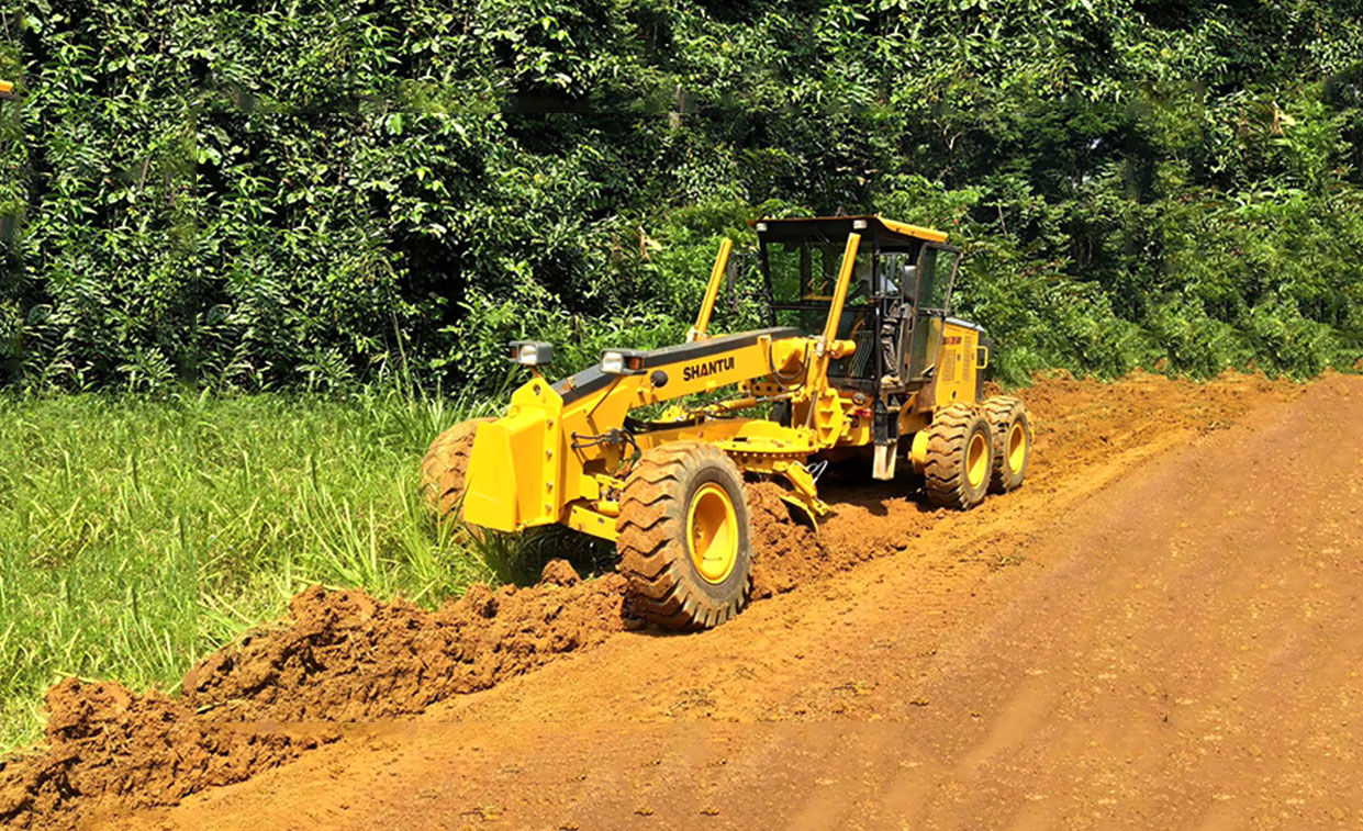 SG16-3 motor grader for road construction in a lumbering camp in Southeast Asia 